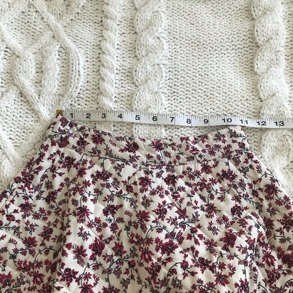 NWT Anthropologie Quilted Floral Prairie Cottagecore Midi Circle Skirt Cream 0 - Picture 10 of 12
